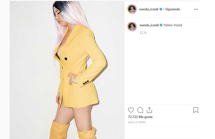 Bucaneras amarillas y pelo rosa: la sexy imagen de Wanda Nara en las redes  | La 100