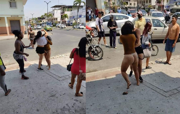 Dos mujeres se pelearon por una infidelidad y terminaron en ropa interior en plena calle 100