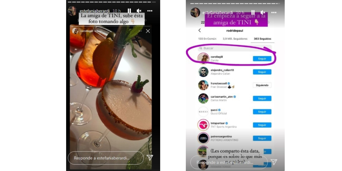 Rodrigo De Paul comienza a seguir a la amiga de Tini Stoessel en Instagram