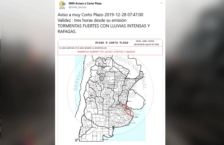 Alerta meteorológico | Tormentas y posible caída de granizo en Buenos Aires, Córdoba y Santa Fe