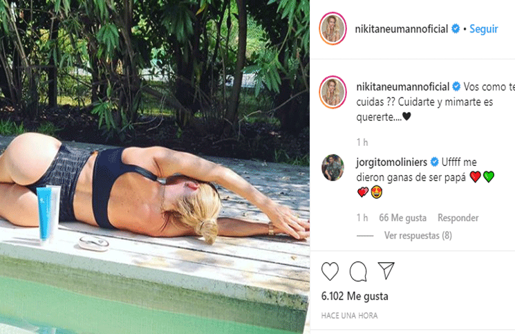 La foto que publicó Nicole Neumann y generó el comentario de Jorgito Moliniers