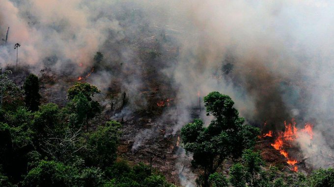 Jair Bolsonaro agradeció la ayuda recibida para detener el fuego en el Amazonas