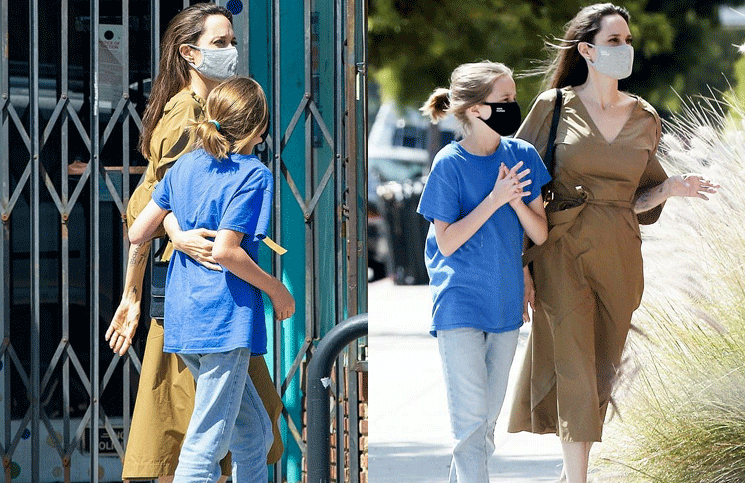 Angelina y su hija mantienen sus tapabocas puestas cuando salen a pasear juntas