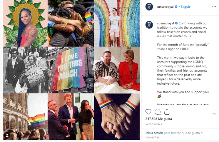 El matrimonio real mostró su apoyo a la comunidad LGBTQ y recordó a Lady Di. 
