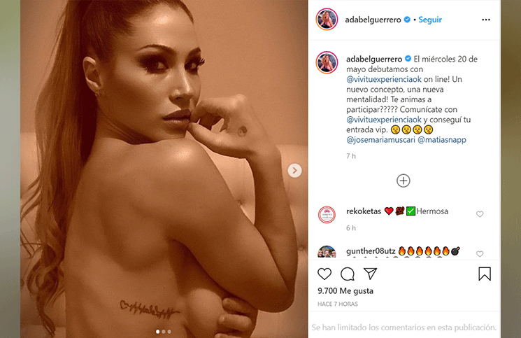 Adabel Guerrero encendió las redes con una foto completamente desnuda