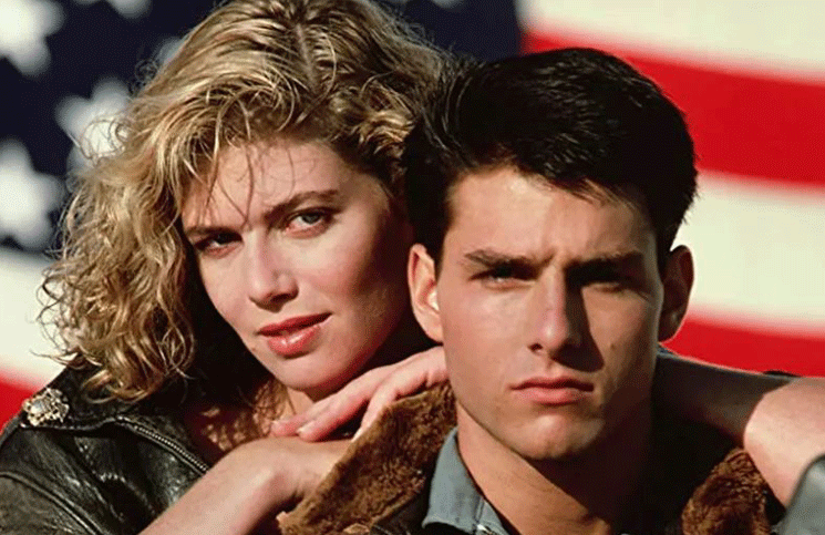 Tom Cruise y Kelly McGillis en Top Gun
