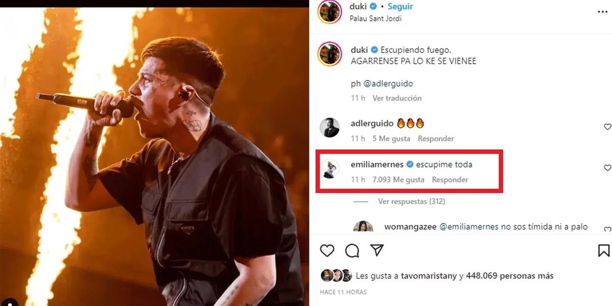 Emilia Mernes derrapó con un comentario al Duki y levantó la temperatura en las redes: “Toda”