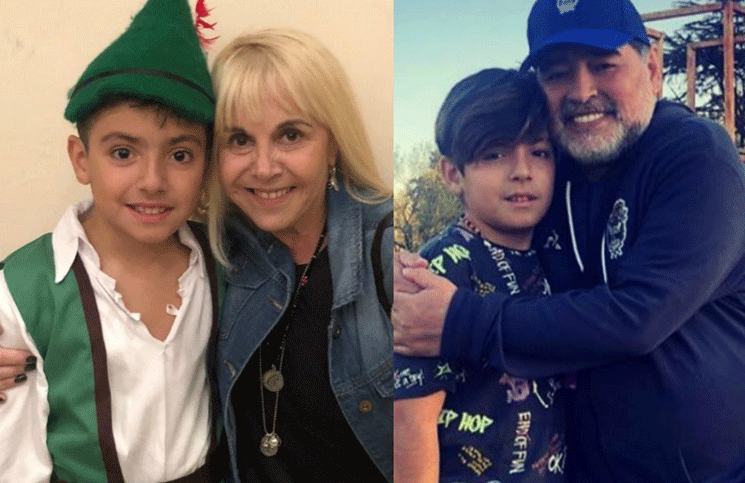 Diego Maradona y Claudia Villafañe se reencontraron en el cumple de su nieto Benjamín ¡y hubo foto familiar!