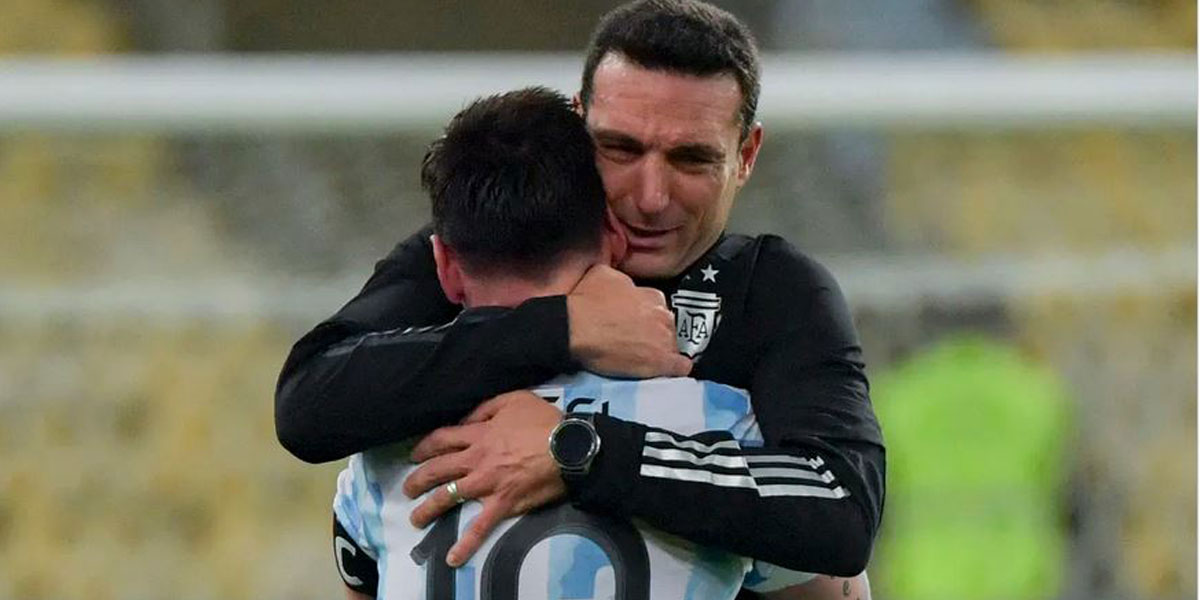 Se filtró un video inédito de la final de la Copa América en el Maracaná: el abrazo de Lio Messi y Scaloni