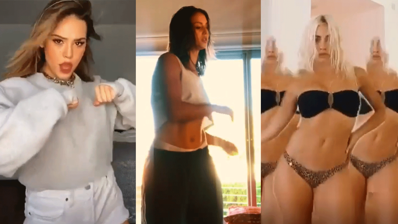 Los videos más divertidos de las famosas en cuarentena en la nueva red social que invitan a bailarte todo