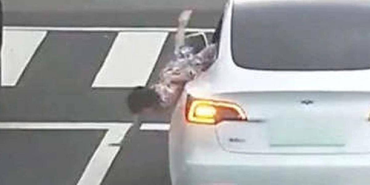 Video: una nena se cayó desde la ventana de un auto en plena avenida y sus papás siguieron circulando