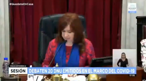 El cruce de Cristina Kirchner con una senadora en plena sesión virtual