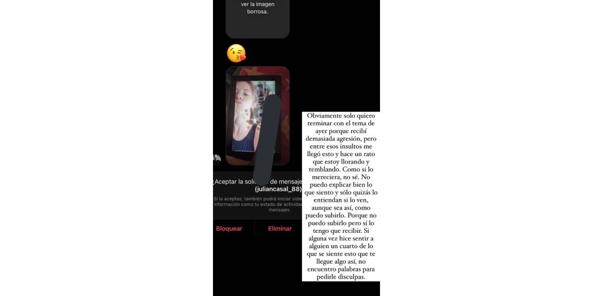 Nati Jota fue acosada sexualmente en Instagram: “Estoy llorando y temblando”