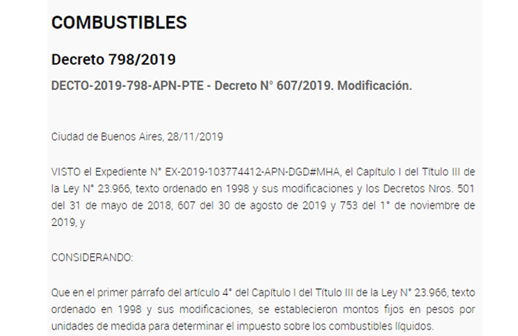 El anuncio se hizo a través del decreto /2019