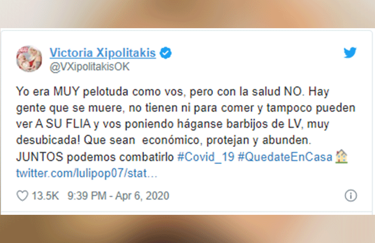 La reacción de Luciana Salazar tras las críticas de Vicky Xipolitakis por el barbijo Louis Vuitton