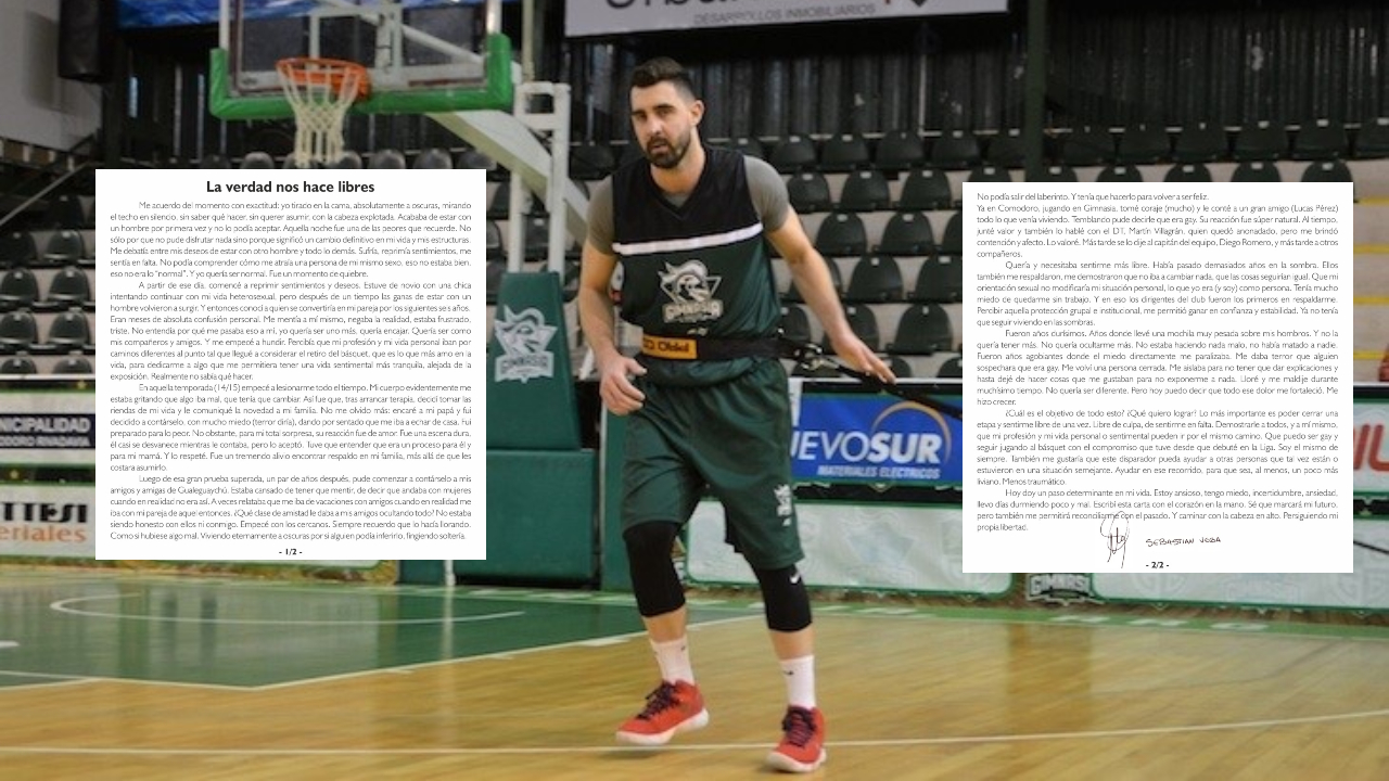 "La verdad nos hace libres", la carta de un basquetbolista argentino en la que cuenta que es gay