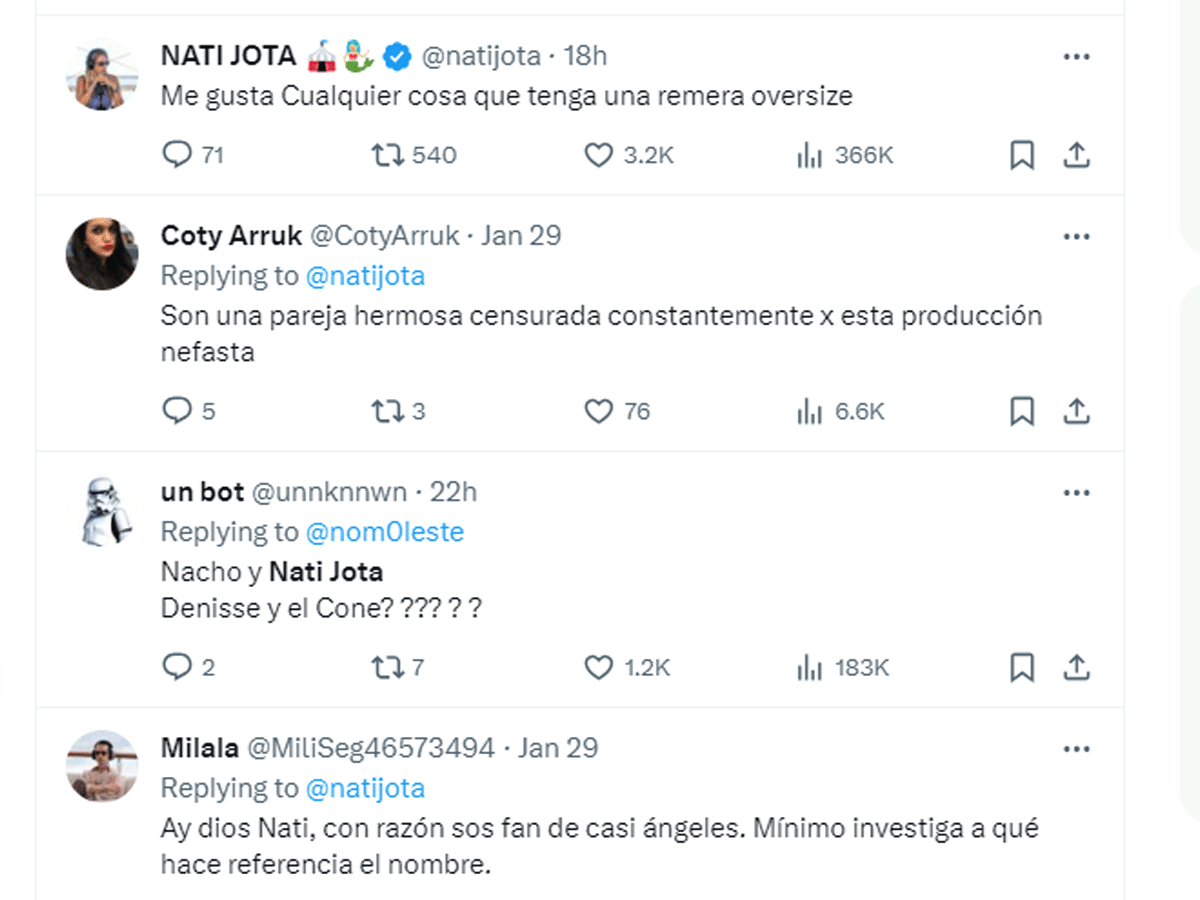 El sugerente mensaje de Nati Jota tras viralizarse su video íntimo con Nacho Castañares: "Remera oversize"