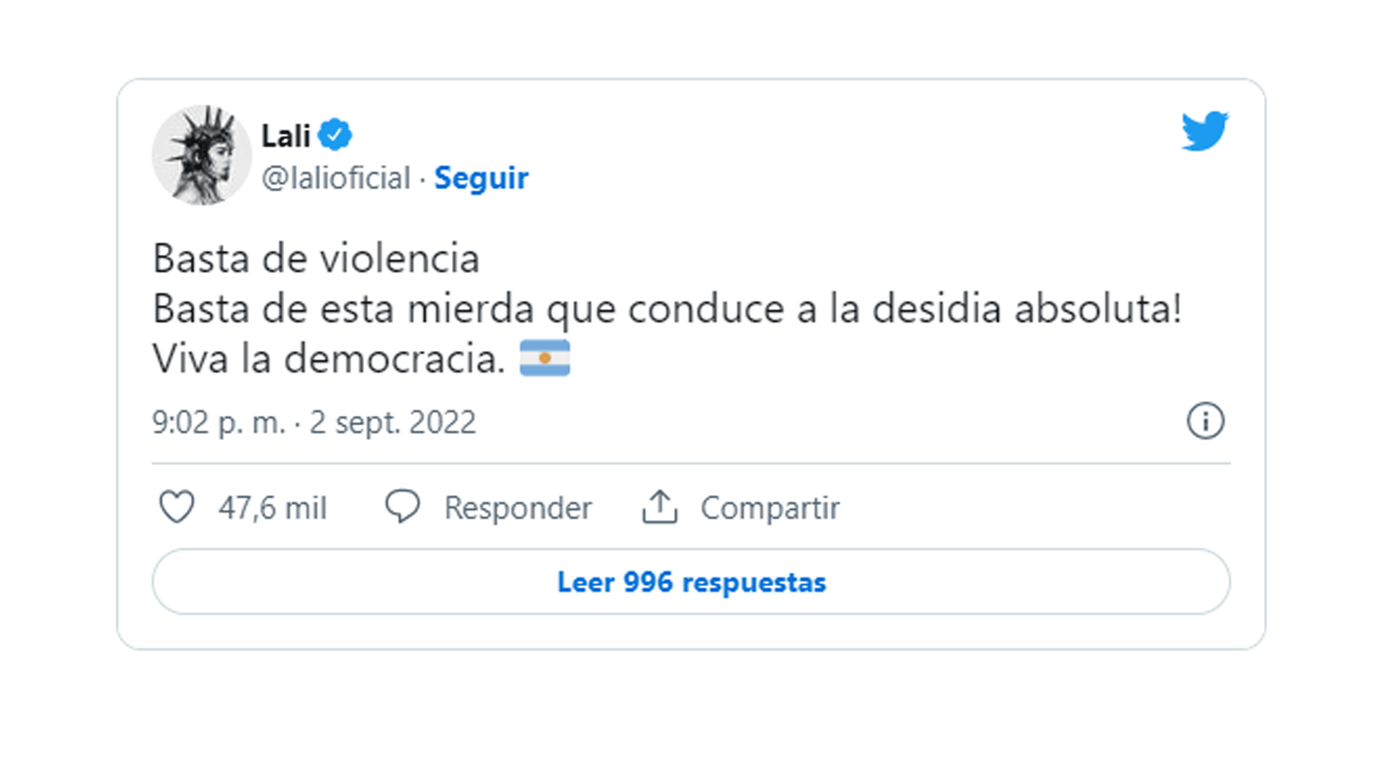 Lali Espósito rompió el silencio tras el ataque a Cristina Kirchner y su papá reaccionó: “Basta de violencia”