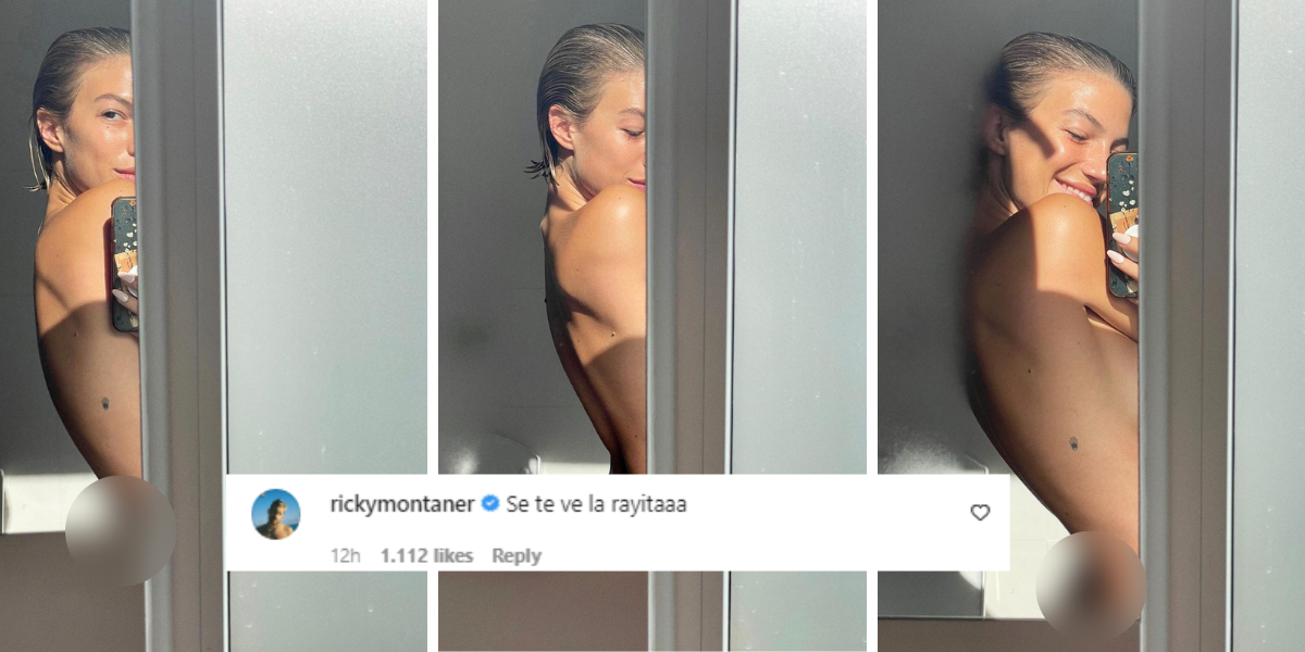 Stefi Roitman subió una foto desde la ducha y Ricky Montaner le advirtió un detalle: "Se te ve la rayita"