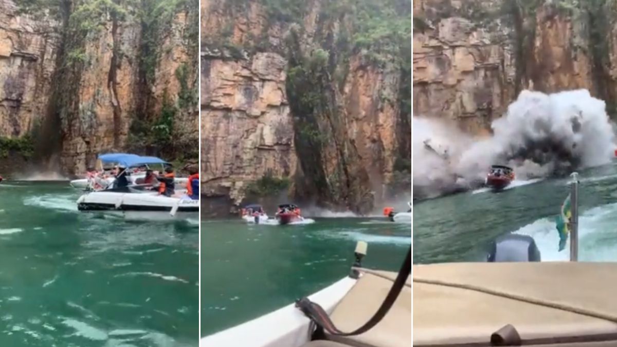 “Salgan de ahí”, el ensordecedor grito de los turistas antes del derrumbe de la roca sobre las lanchas en Brasil
