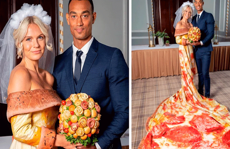 Un restaurante ofrece pagar la boda de las mujeres que se animen a usar un vestido  de pizza | Cienradios