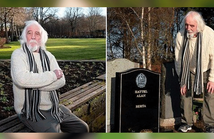 Alan Hatter, de 75 años, en su propia tumba: también estaba el nombre de su ex esposa y sospecha de ella.