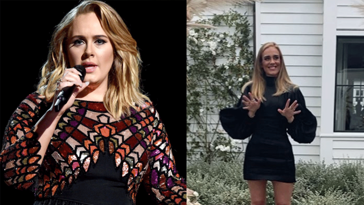 Adele reapareció en las redes tras perder 68 kilos con un glamoroso mini vestido negro
