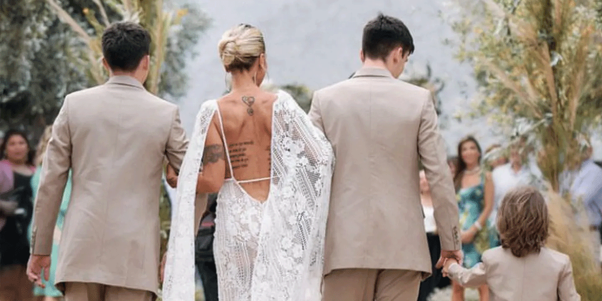 Florencia Peña lució un vestido con transparencias en su casamiento: "Corte sirena, cola y escote profundo"