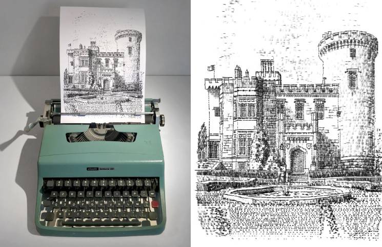 Hace dibujos con una máquina de escribir y sorprende a todos con su método  | Cienradios