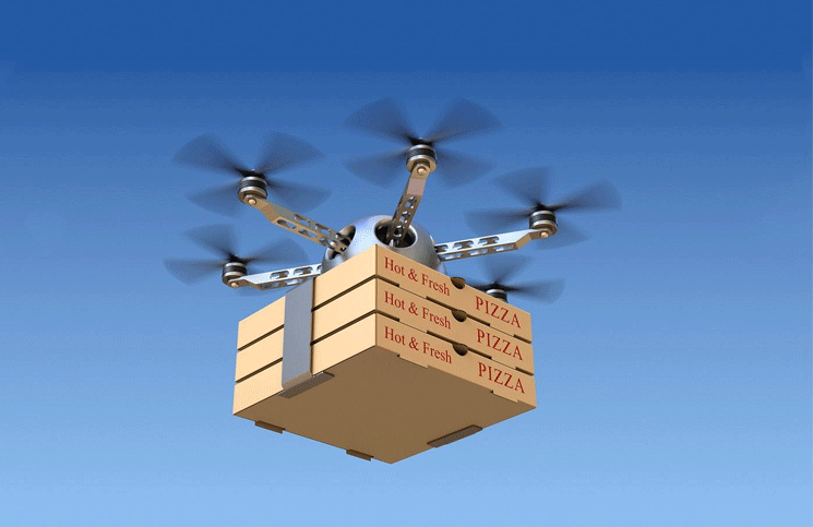 La pizza del futuro se pedirá por teléfono pero llegará en un drone