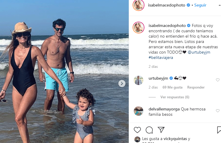 La foto con la que Isabel Macedo recordó sus últimas vacaciones en familia.