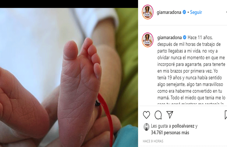 La tierna publicación de Giannina para su hijo por su cumpleaños.