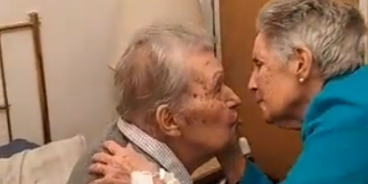 La historia detrás del reencuentro viral de dos abuelos con la que todos lloran: “Qué gusto verte mi amorcito”
