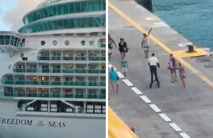 El crucero de Royal Caribbean que deja a unos pasajeros y su tripulante se burla de ellos 
