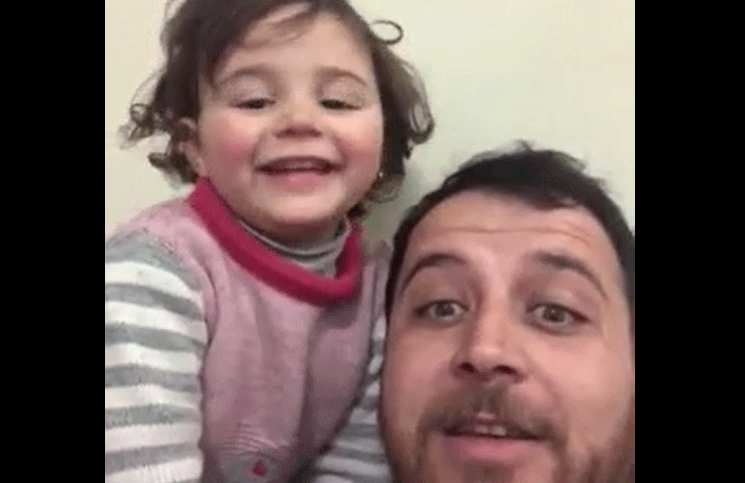 El video de un papá sirio que simula ante su hija que las bombas son un juego y emociona al mundo