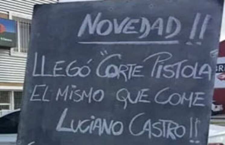 Corte pistola, el mismo que come Luciano Castro