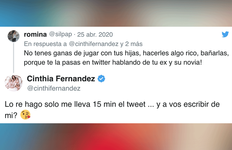 La pelea de Cinthia Fernández con sus seguidores tras apodar (con un insulto) a la novia de su ex