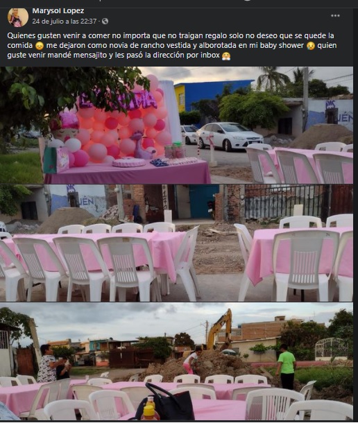 Organizó un baby shower, no fue nadie y su triste mensaje se volvió viral Organizó un baby shower, no fue nadie y su triste mensaje se volvió viral