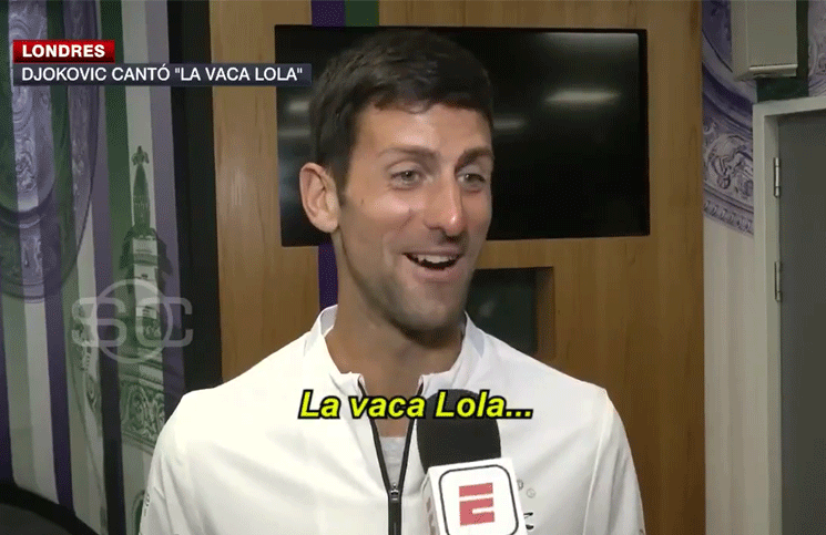 Así lo festeja: el desopilante video de Djokovic cantando “La vaca Lola” luego de ganar Wimbledon
