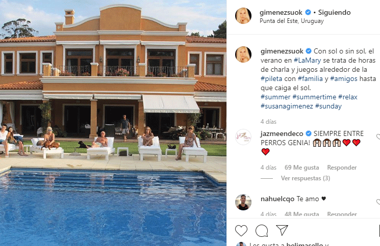 Susana Giménez está de vacaciones en Punta del Este con su familia