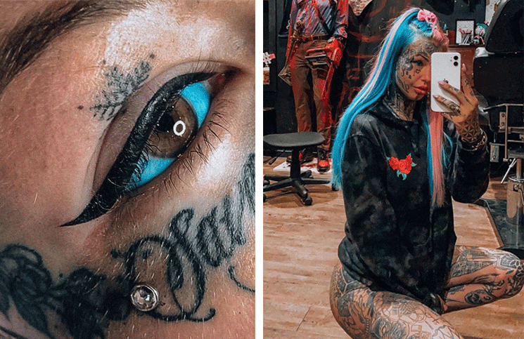 La joven tiene 200 tatuajes al rededor de todo el cuerpo 