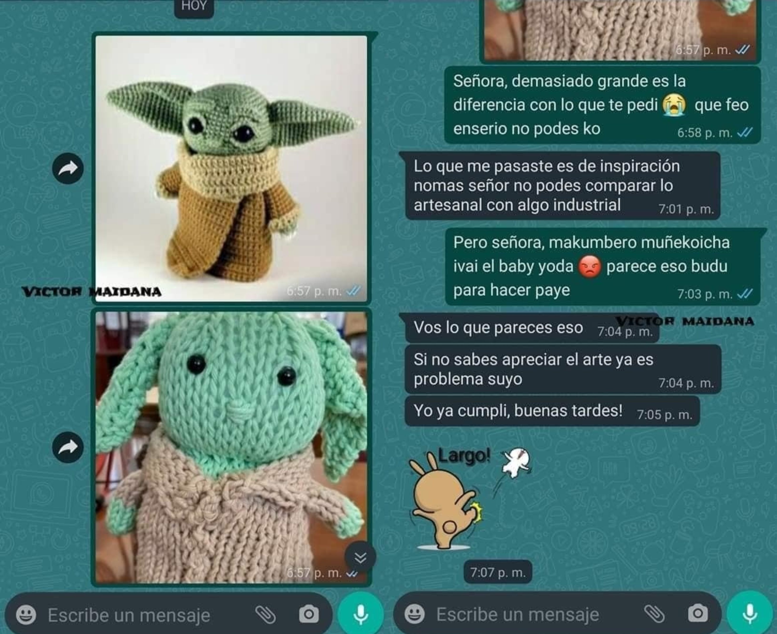 Compro Un Muneco De Baby Yoda Artesanal No Llego Lo Que Esperaba Y Su Reclamo Se Volvio Viral Radio Mitre