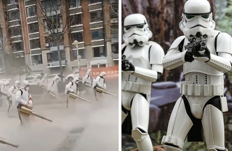 Los usuarios compararon a los fumigadores con los stormtroopers de Star Wars