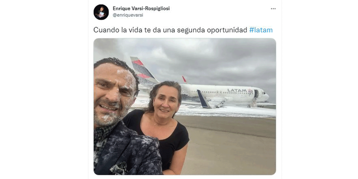 Sobrevivió al accidente del avión en Perú y compartió una foto: "Cuando la vida te da una segunda oportunidad"