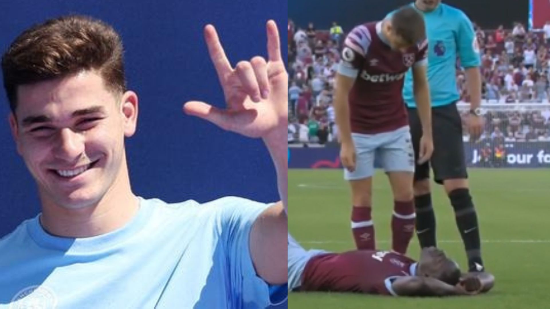 Julián Álvarez le pegó un pelotazo a un futbolista y los hinchas del Manchester le agradecieron con un mural: “Así es como se siente”