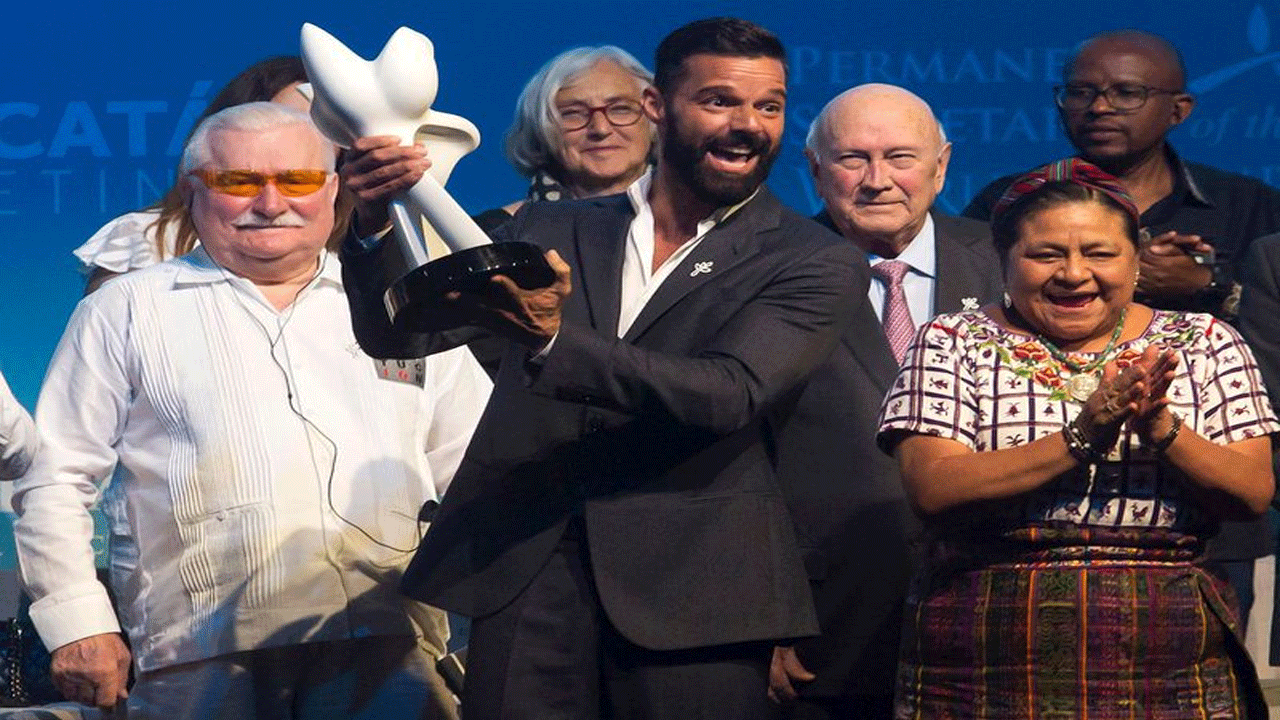 Ricky Martin recibió el premio por la paz: “luchar por nuestro derecho..."