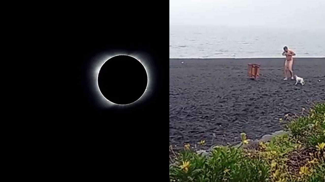 Video: se desnudó durante el eclipse solar 2020 y gritaba que el mundo se  acababa | Mia FM