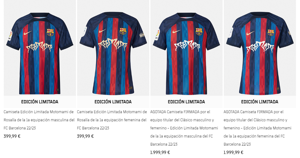 Rosalía: así es la camiseta del Barça con el logo 'Motomami', que cuesta  400 euros