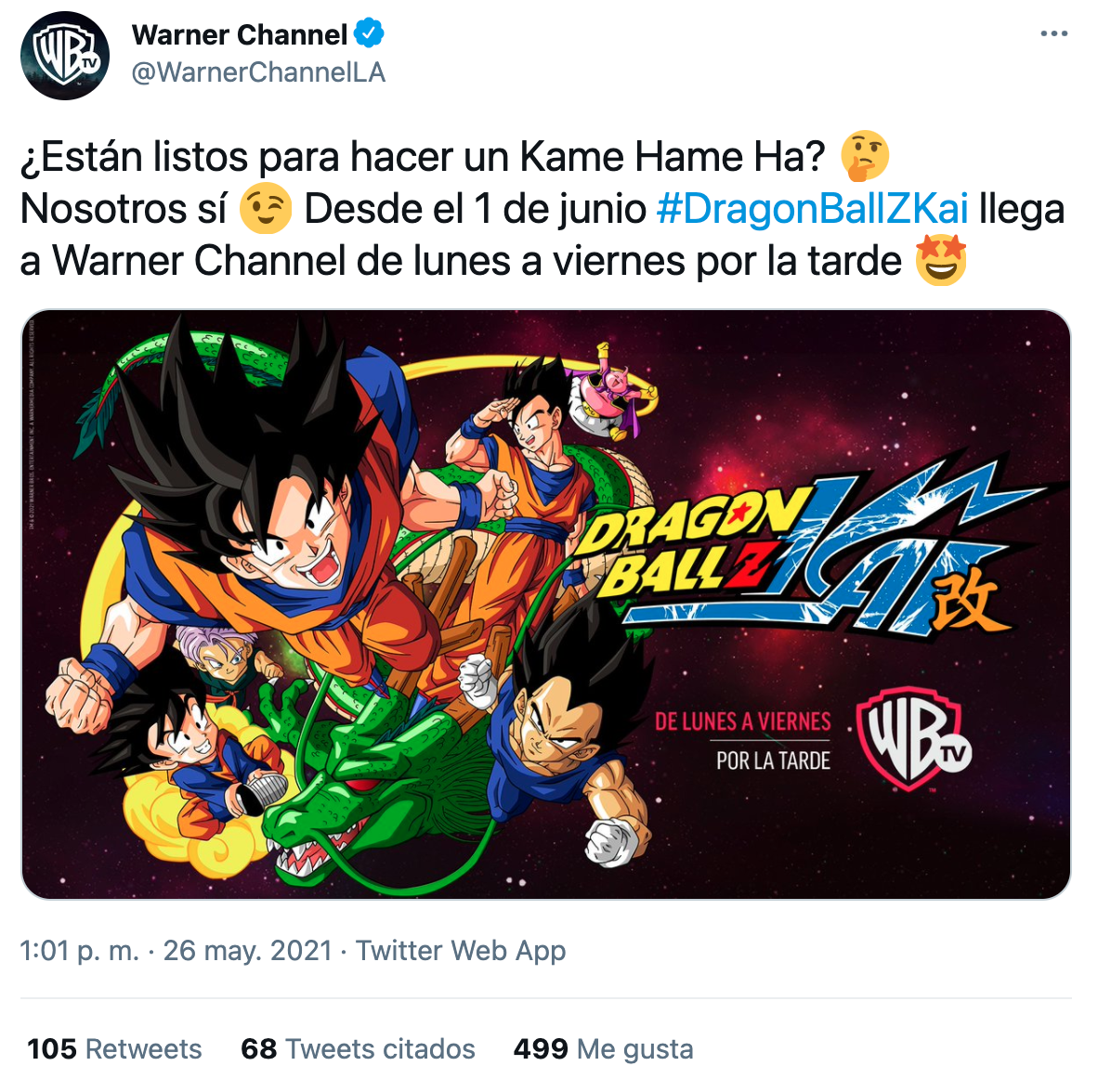 Warner Channel anuncia a estreia de Dragon Ball Kai