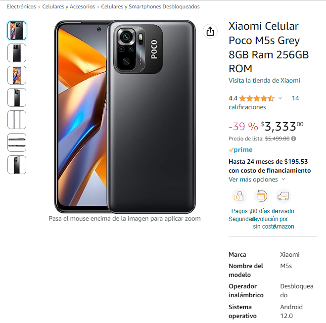 Celular POCO M5s, Tienda oficial Xiaomi México